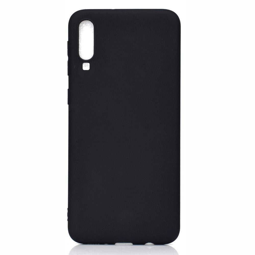 Samsung Galaxy A70 Mat Fleksibelt Plastik Bagside Cover - Sort