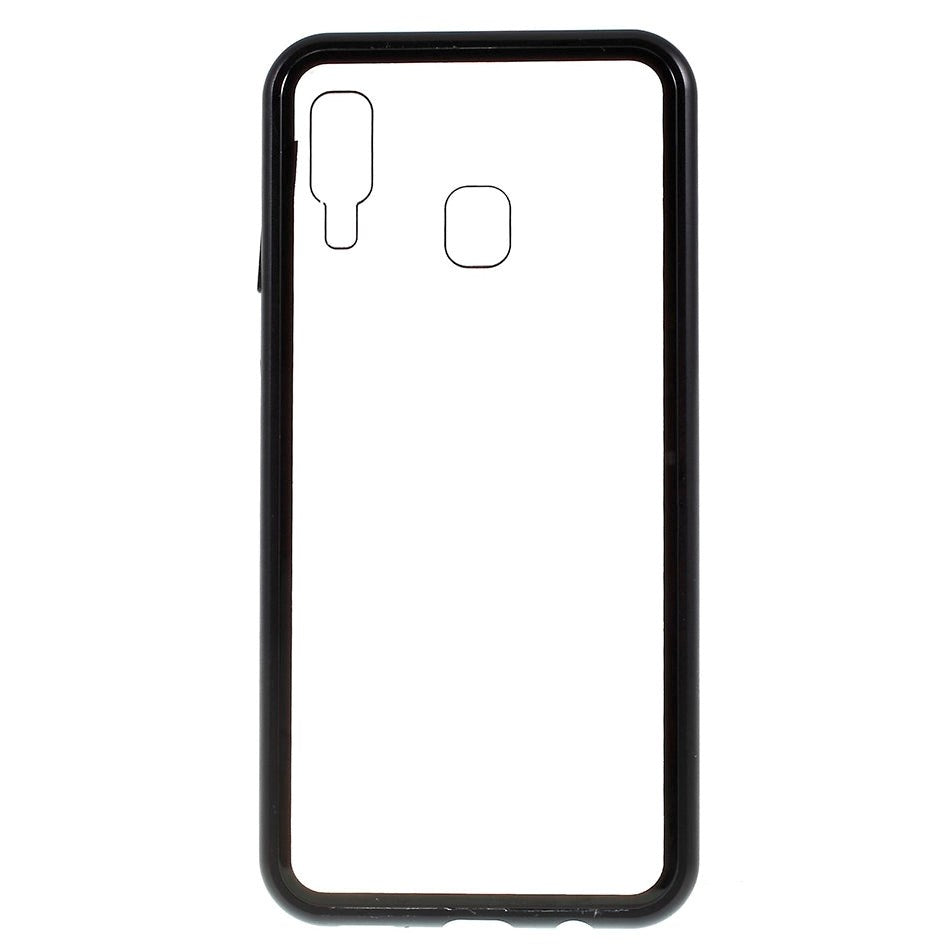 Samsung Galaxy A30 Magnetisk Cover m. Glasbagside - Sort