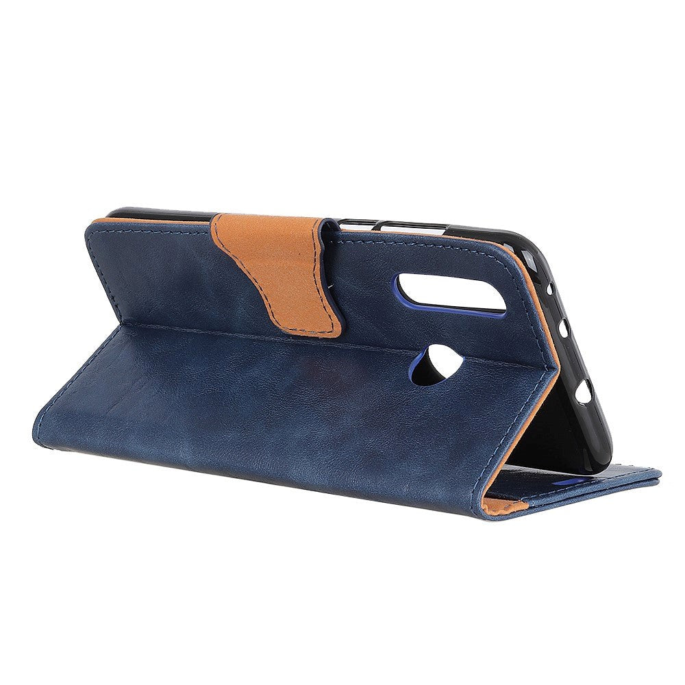 Samsung Galaxy A20s Læder Flip Cover m. Stander - Blå