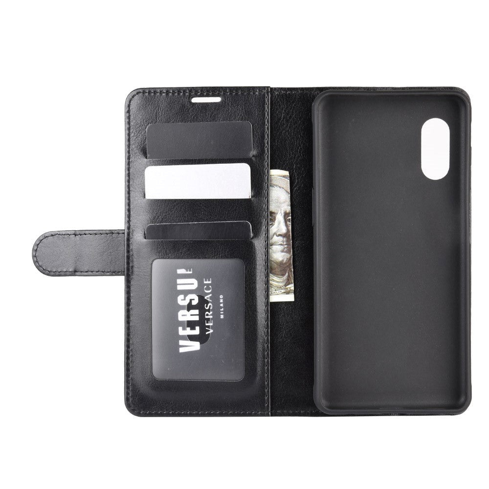 Samsung Galaxy Xcover Pro Neutralt Læder Flip Cover m. Pung Sort