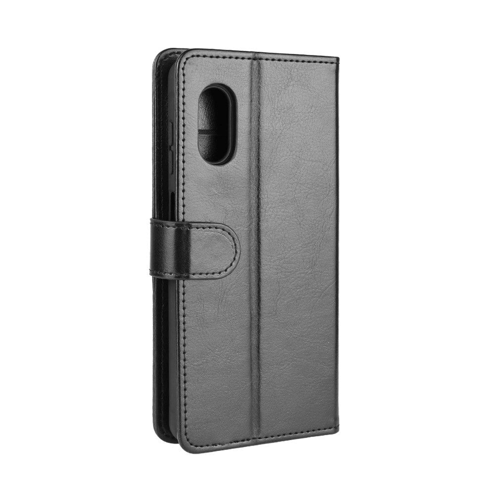 Samsung Galaxy Xcover Pro Neutralt Læder Flip Cover m. Pung Sort