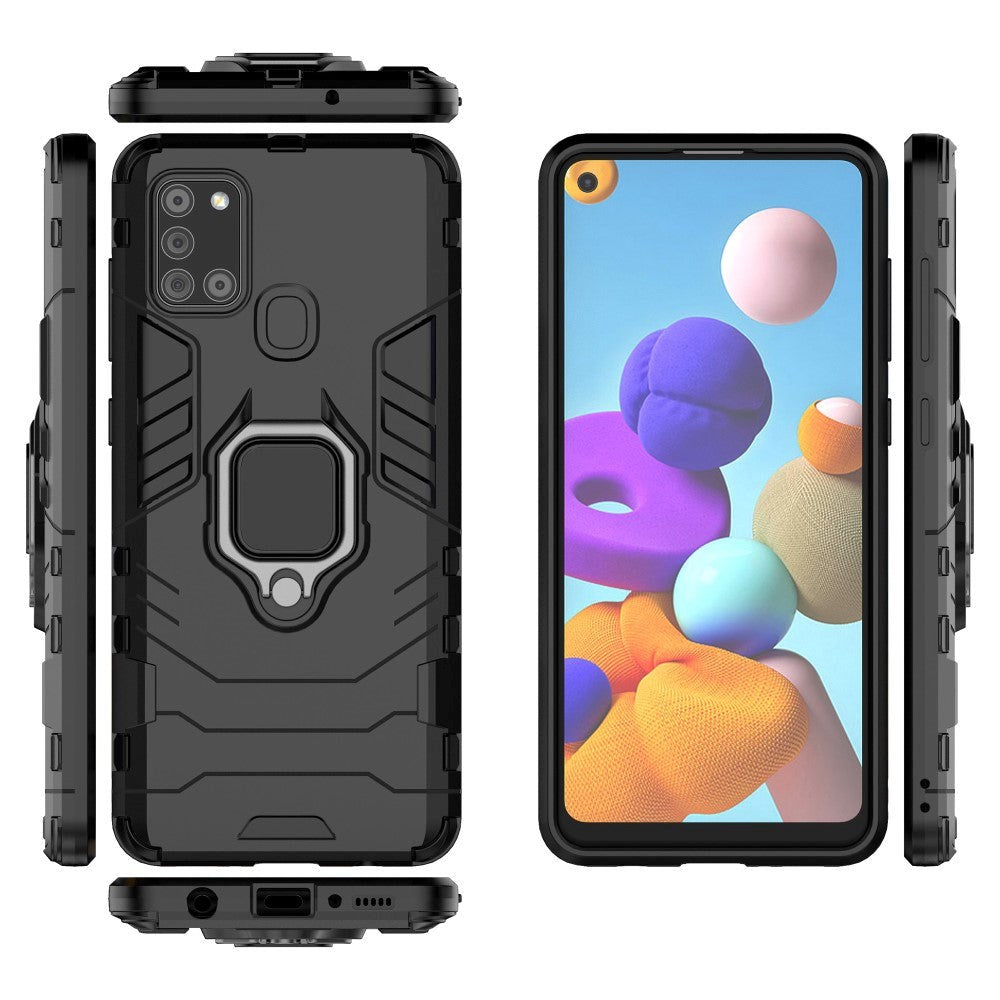 Samsung Galaxy A21s Håndværker Bagsidecover - Magnetisk Kickstand - Sort