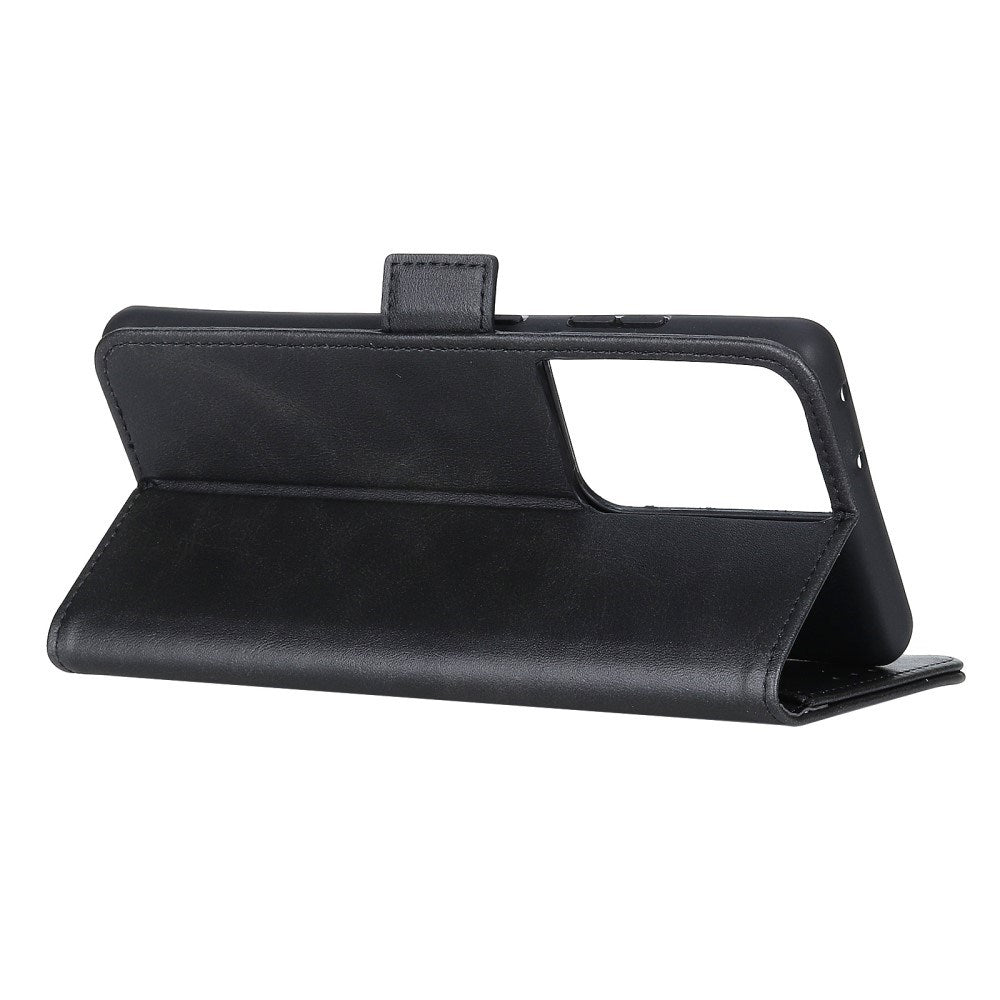 EIDERWOOD Samsung Galaxy S21 Ultra Imiteret Læder Cover m. Pung og Ståfunktion - Sort