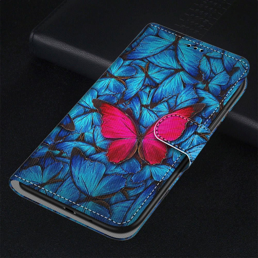 Samsung Galaxy S21 Flip Cover m. Pung - Sommerfugl