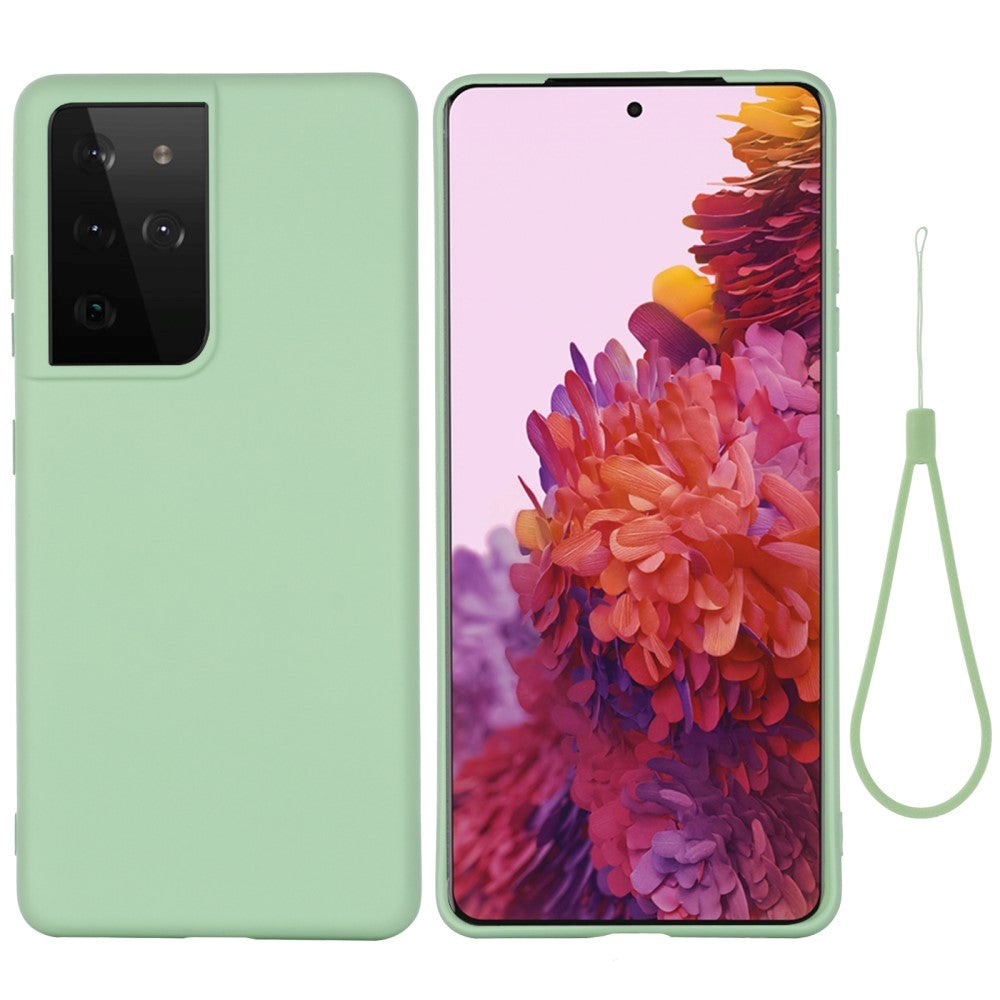 Samsung Galaxy S21 Ultra Liquid Silikone Cover - Grøn