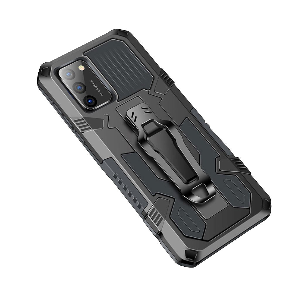 Samsung Galaxy A02s Hybrid Håndværker Cover m. Clip - Sort / Lys Grå