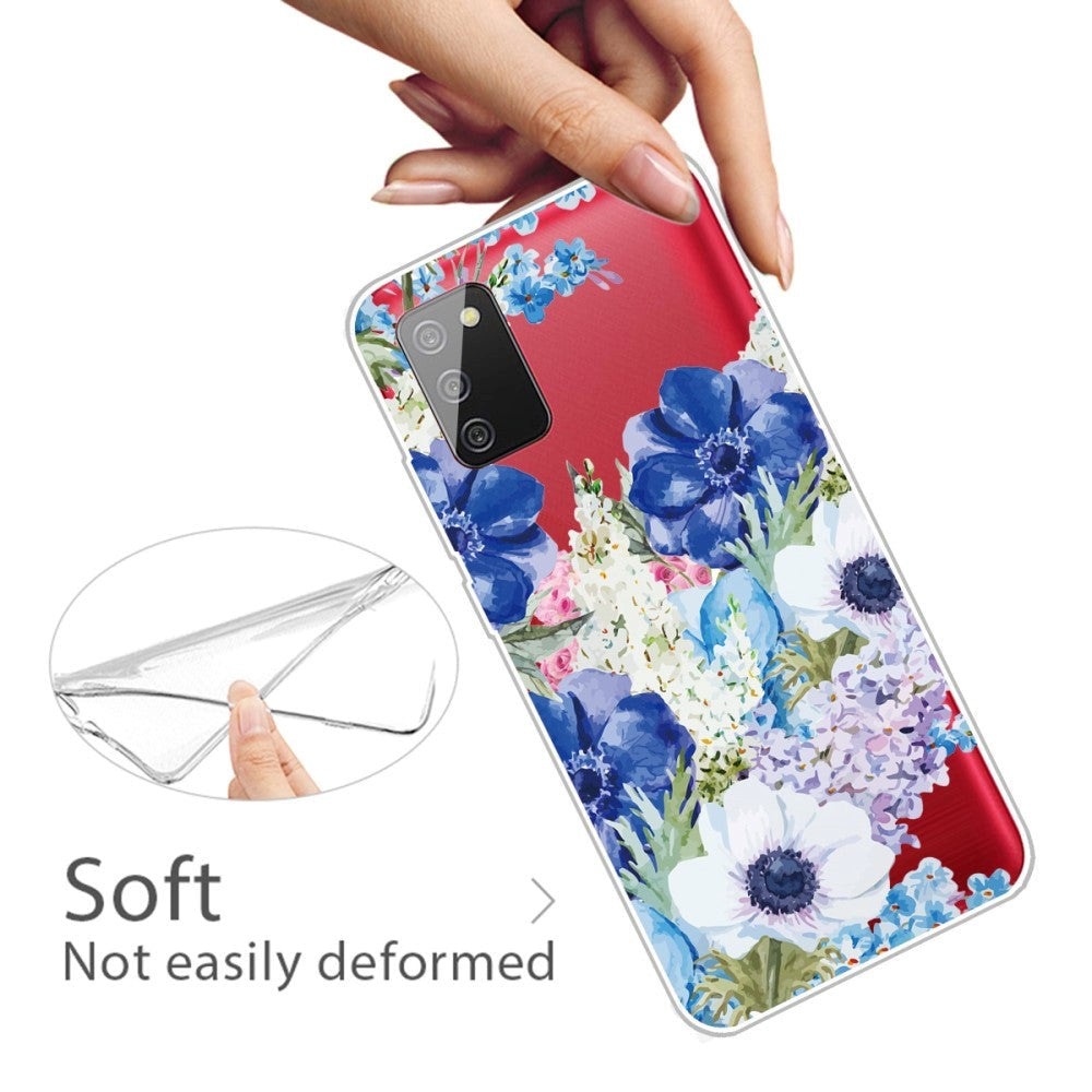Samsung Galaxy A02s Fleksibel Plastik Cover - Blomster Print