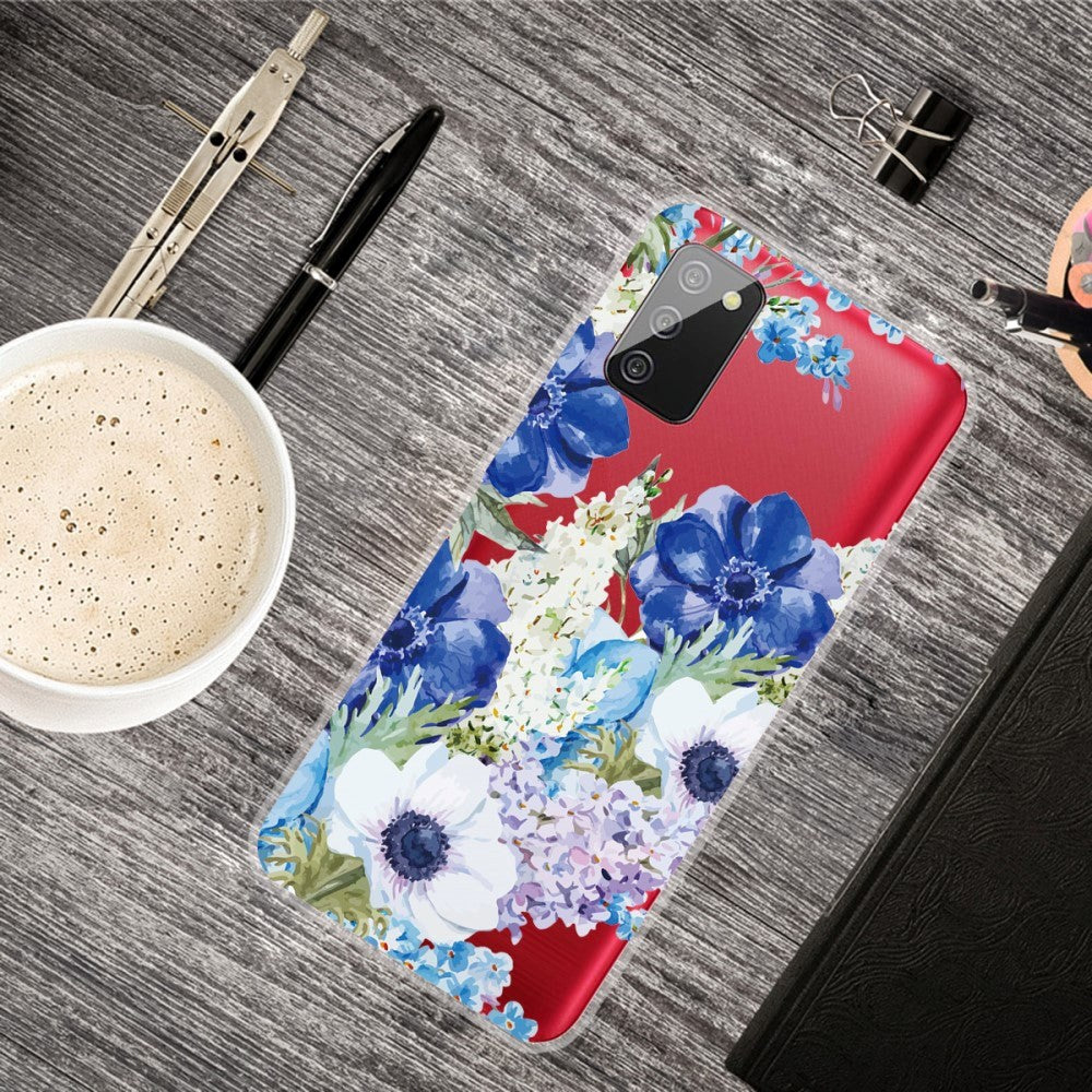 Samsung Galaxy A02s Fleksibel Plastik Cover - Blomster Print