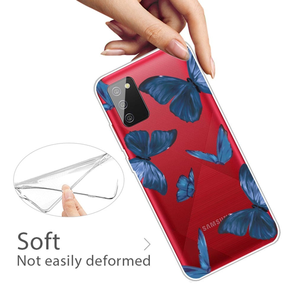 Samsung Galaxy A02s Fleksibel Plastik Cover - Sommerfugle Print