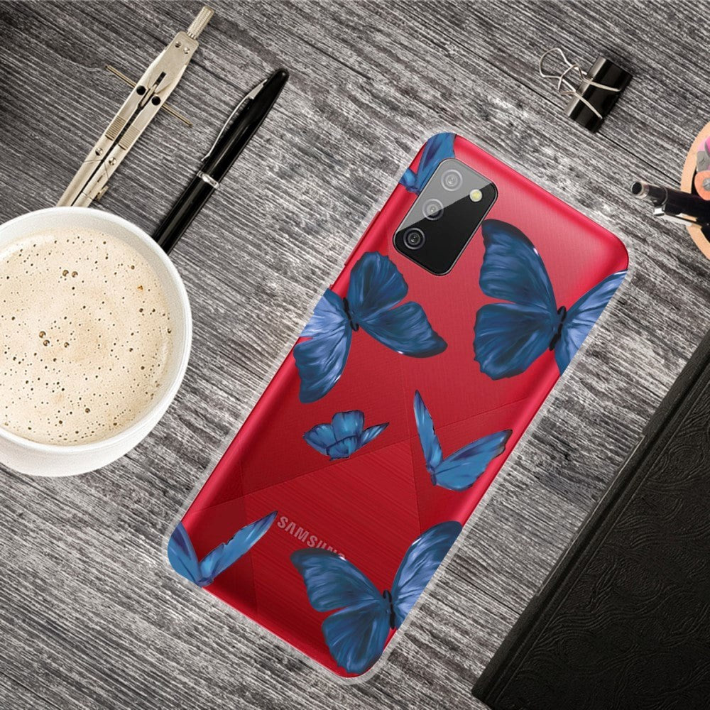 Samsung Galaxy A02s Fleksibel Plastik Cover - Sommerfugle Print