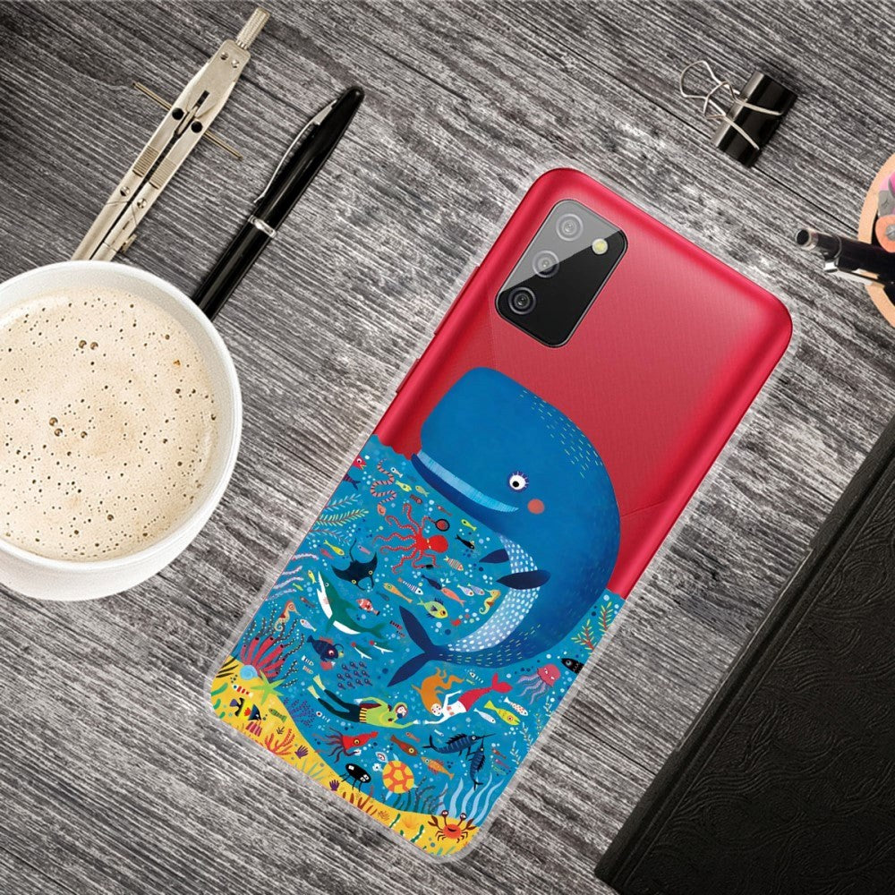 Samsung Galaxy A02s Fleksibel Plastik Cover - Hval Print