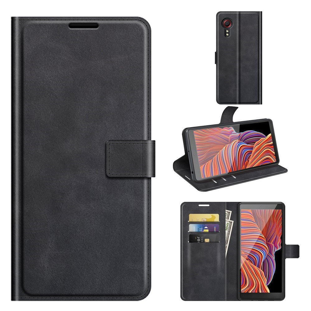 EIDERWOOD - Samsung Galaxy Xcover 5 - Kunstlæder Flip Cover m. Kortholder & Ståfunktion - Sort