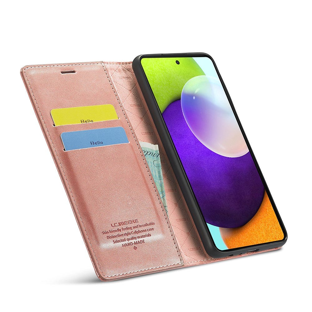 Samsung Galaxy A52s (5G) / A52 (4G / 5G) LC.IMEEKE Læder Flip Cover m. Pung - Rose Gold