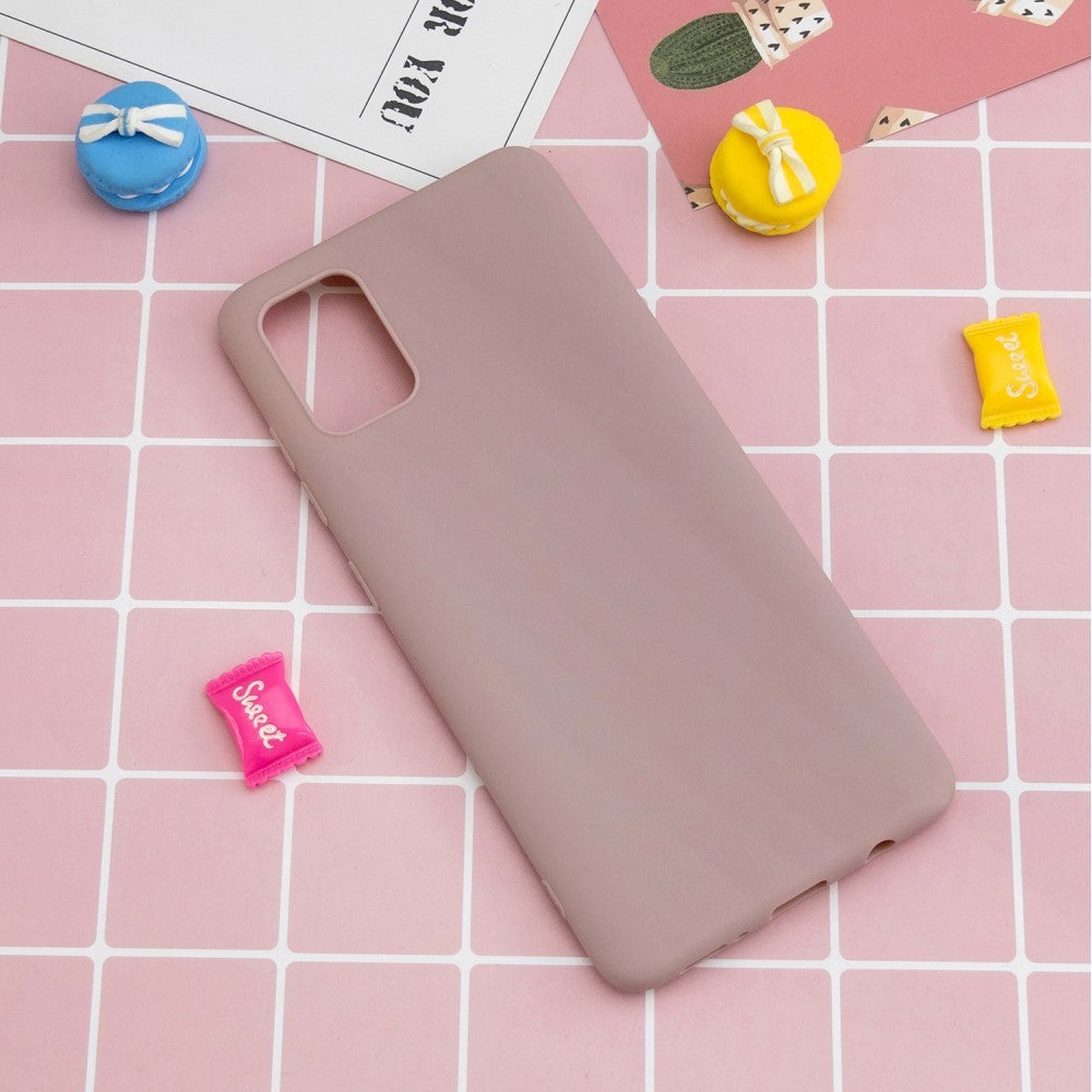 Samsung Galaxy A02s Mat Fleksibelt Bagside Cover - Blush Pink