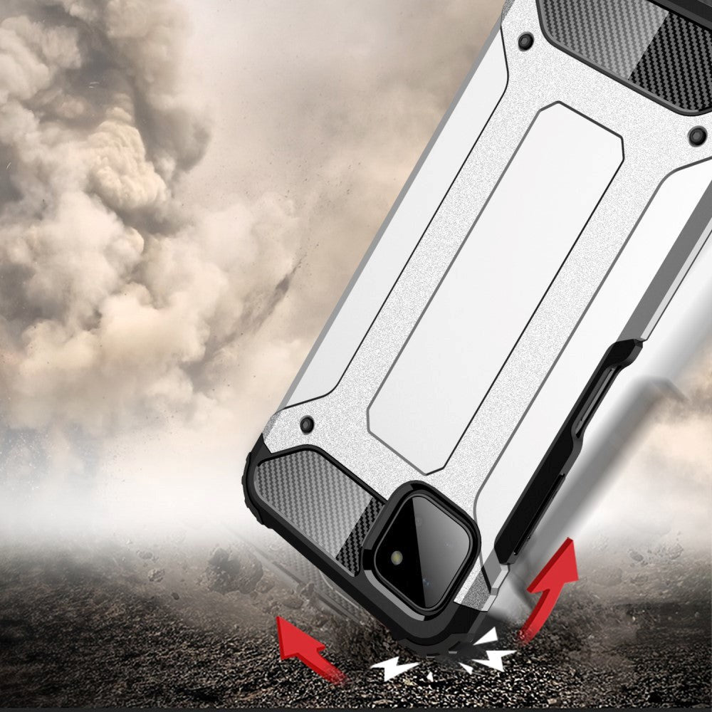 Samsung Galaxy A22 (5G) Armor Guard Håndværker Bagside Cover - Sølv