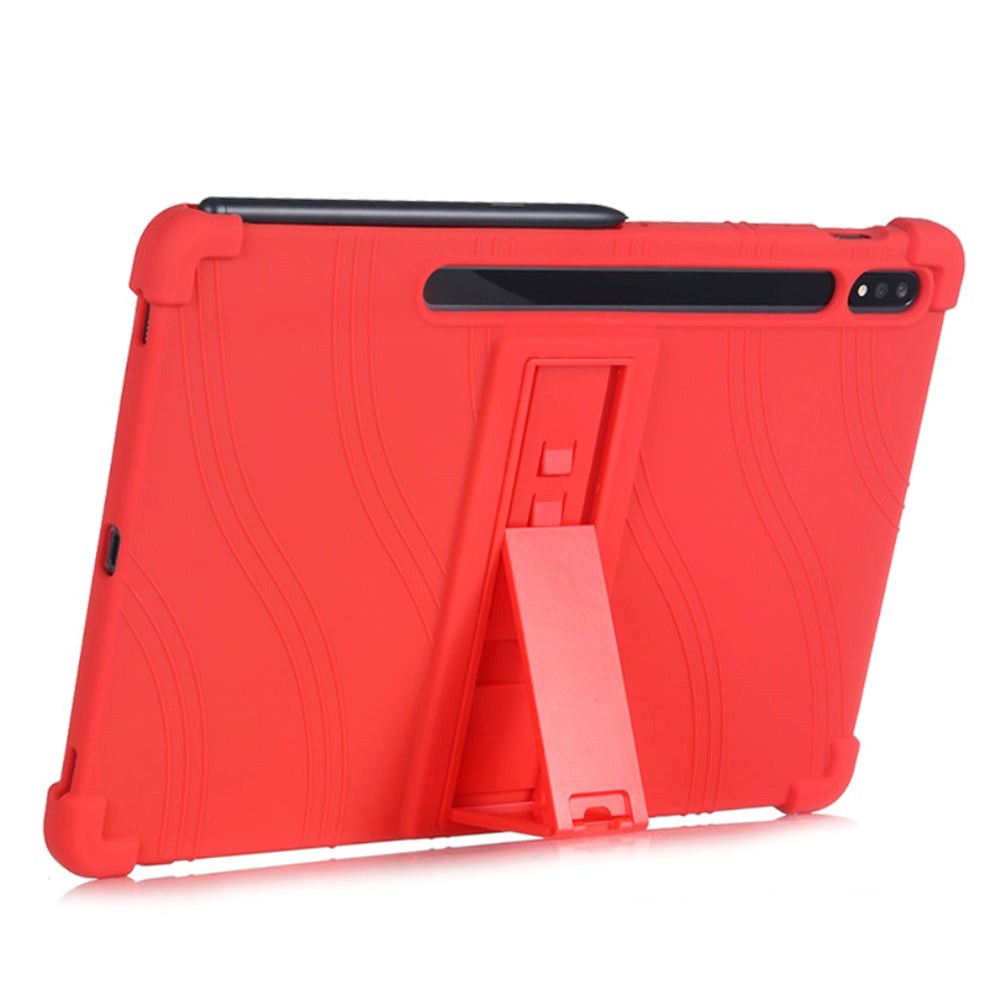 Samsung Galaxy Tab S8 Plus / S7 Plus 12.4" Silikone Cover m. Ståfunktion - Rød