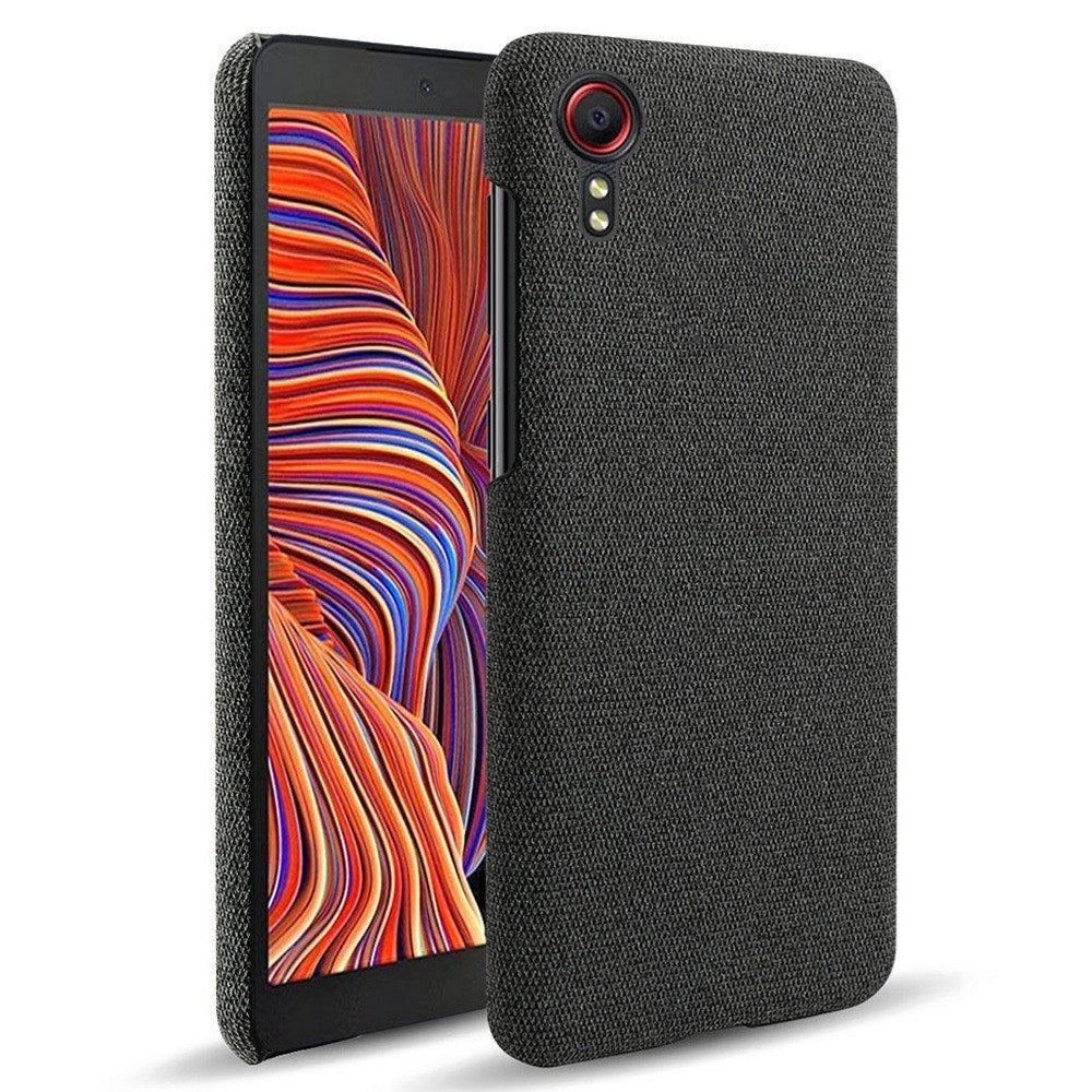 Samsung Galaxy Xcover 5 - EIDERWOOD Stofbetrukket Plastik Cover - Sort