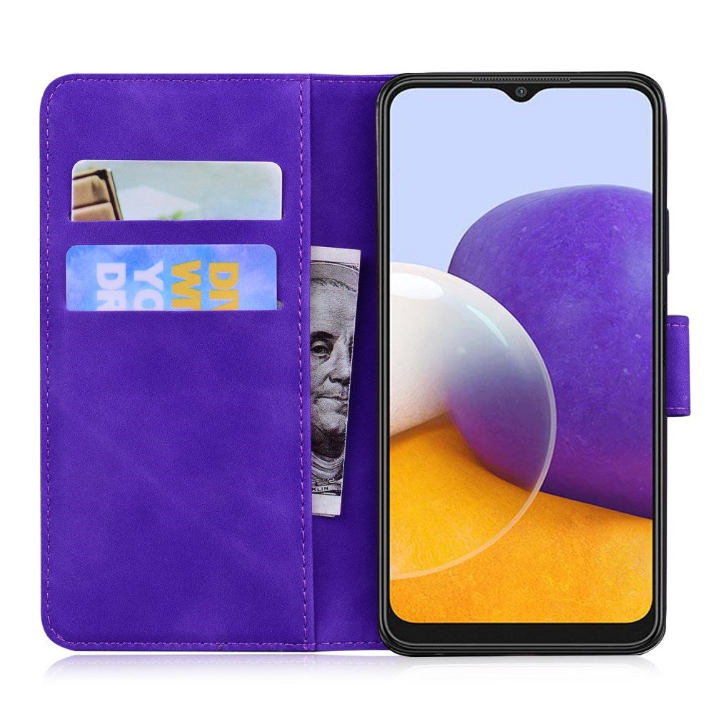 EIDERWOOD - Samsung Galaxy A22 (5G) - Kunstlæder Flip Cover m. Kortholder & Ståfunktion - Lilla