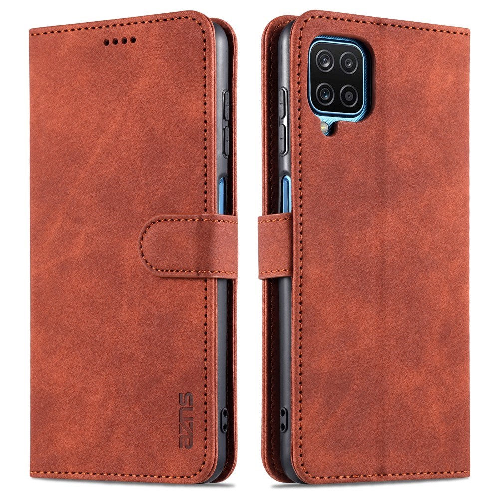 EIDERWOOD - Samsung Galaxy A12 - Kunstlæder Flip Cover m. Kortholder & Ståfunktion - Brun