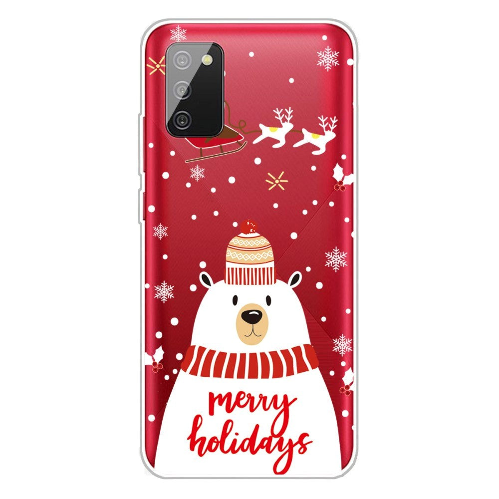Samsung Galaxy A03s TPU Plast Julecover - Merry Christmas - Isbjørn