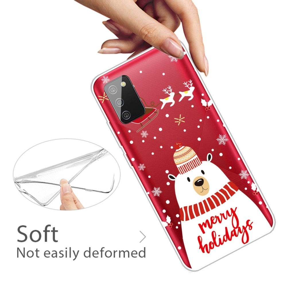 Samsung Galaxy A03s TPU Plast Julecover - Merry Christmas - Isbjørn