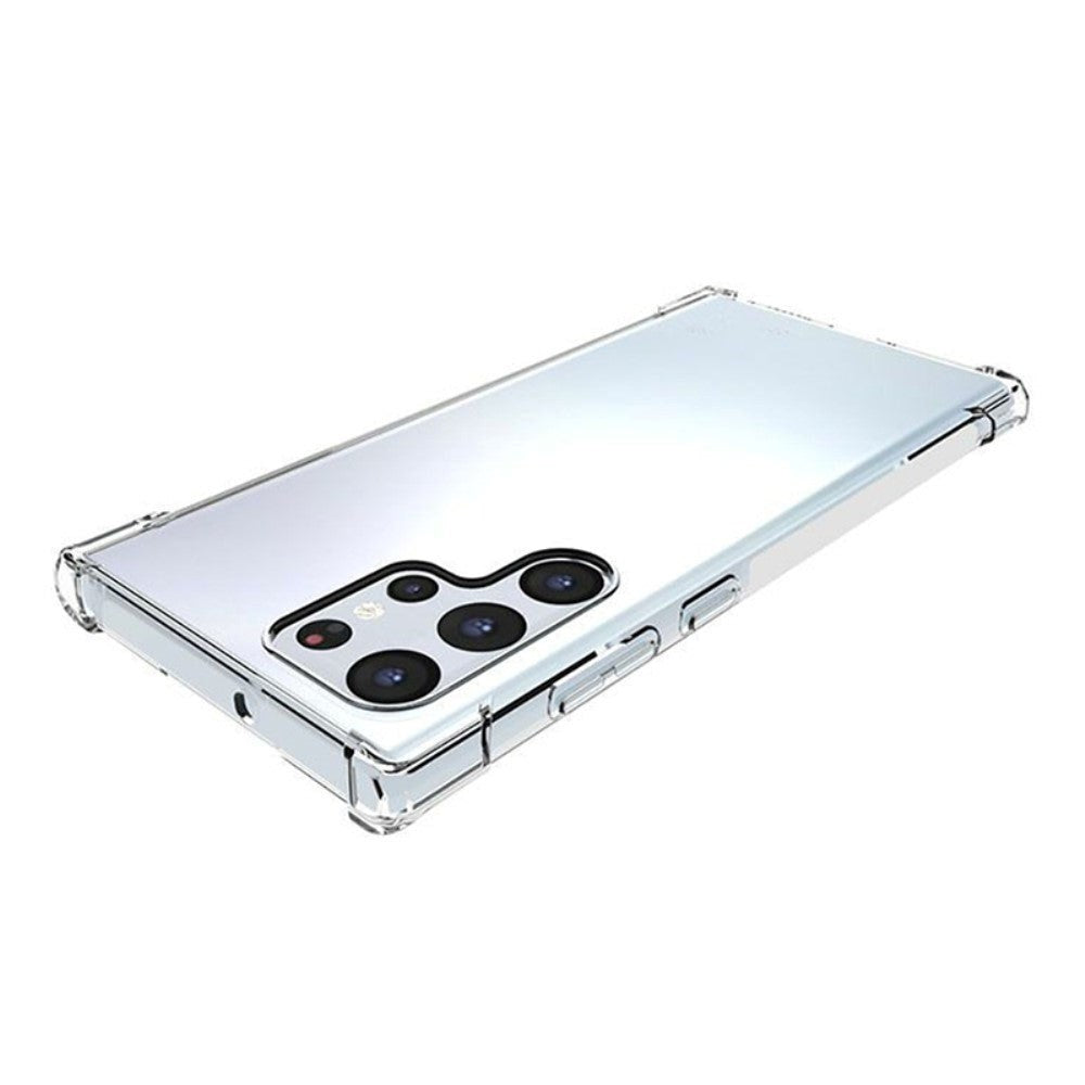 Samsung Galaxy S22 Ultra Shock-Proof Fleksibelt Plastik Bagside Cover - Gennemsigtig