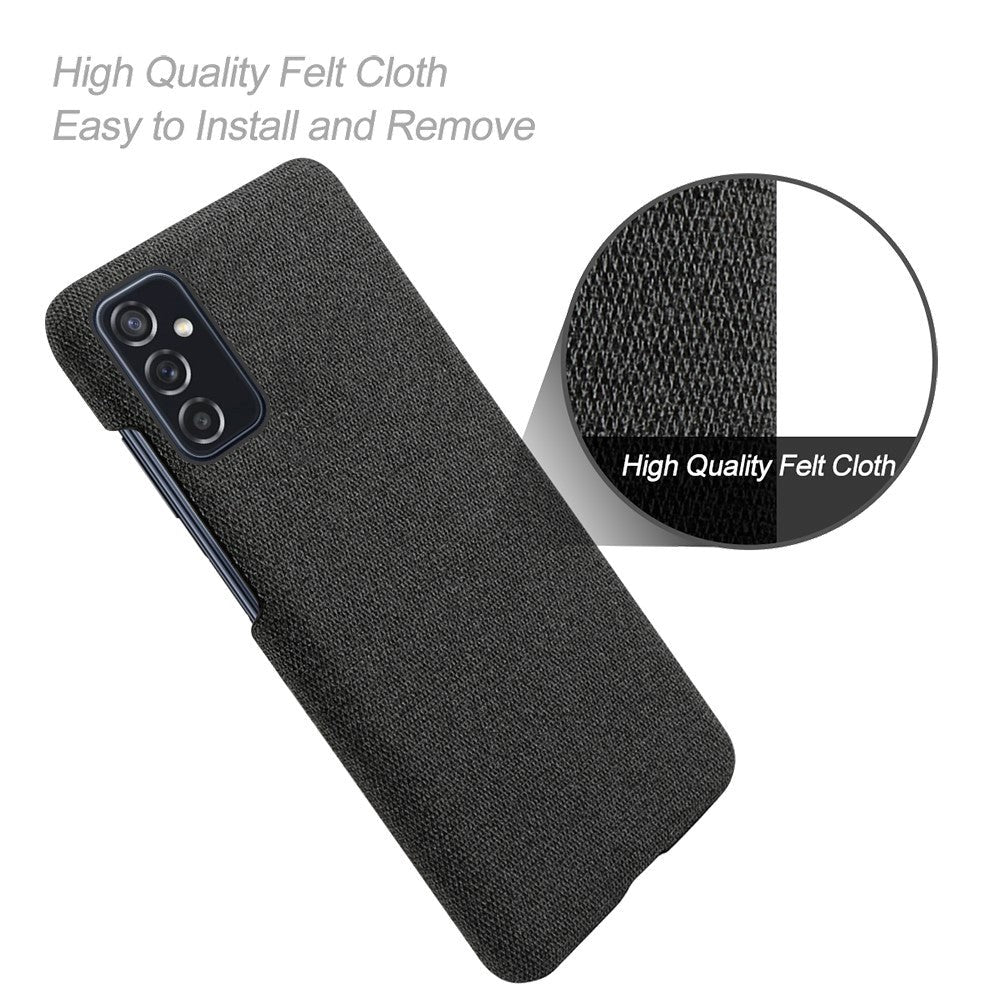 Samsung Galaxy M52 (5G) KSQ Stof Plastik Bagside Cover - Sort