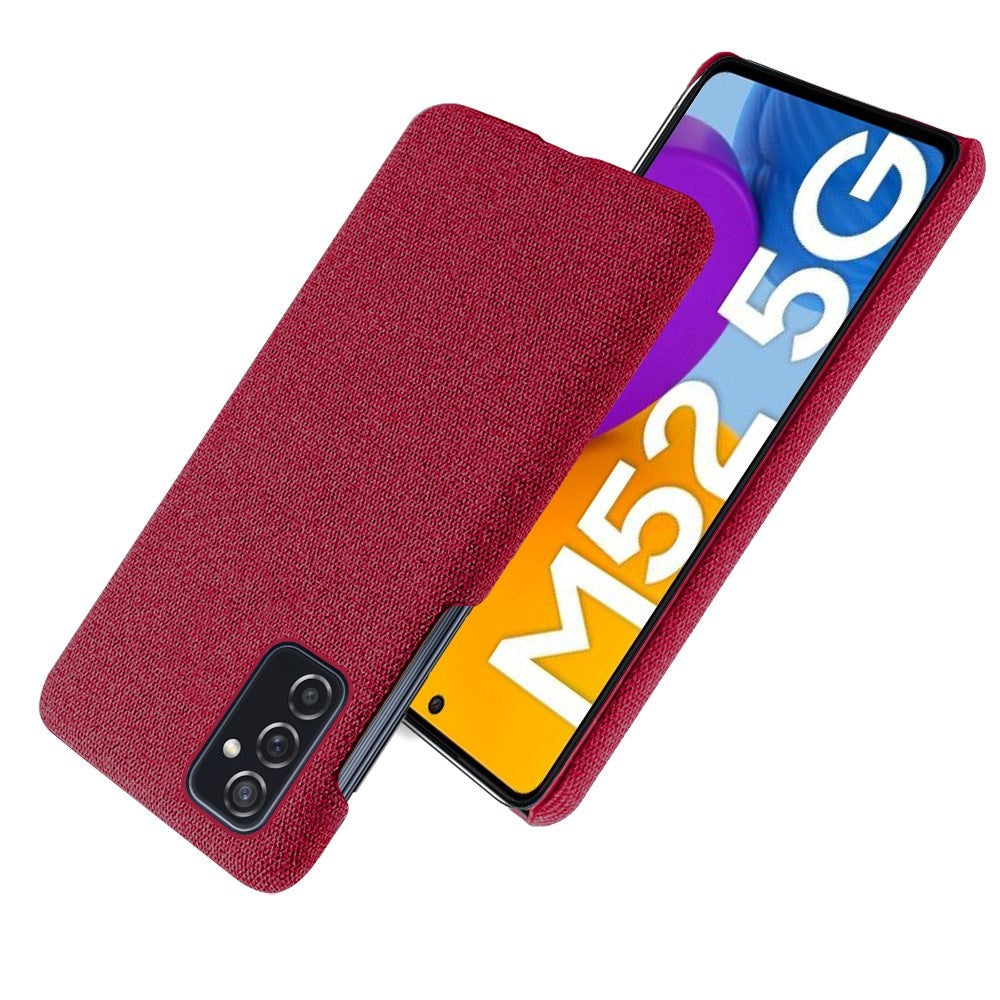 Samsung Galaxy M52 (5G) KSQ Stof Plastik Bagside Cover - Rød