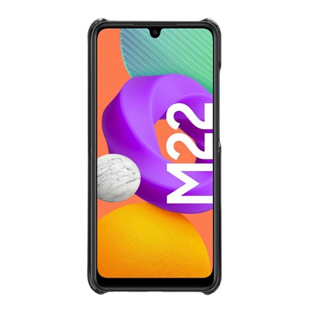 Samsung Galaxy M32 / M22 Kunstlæder Cover - Sort
