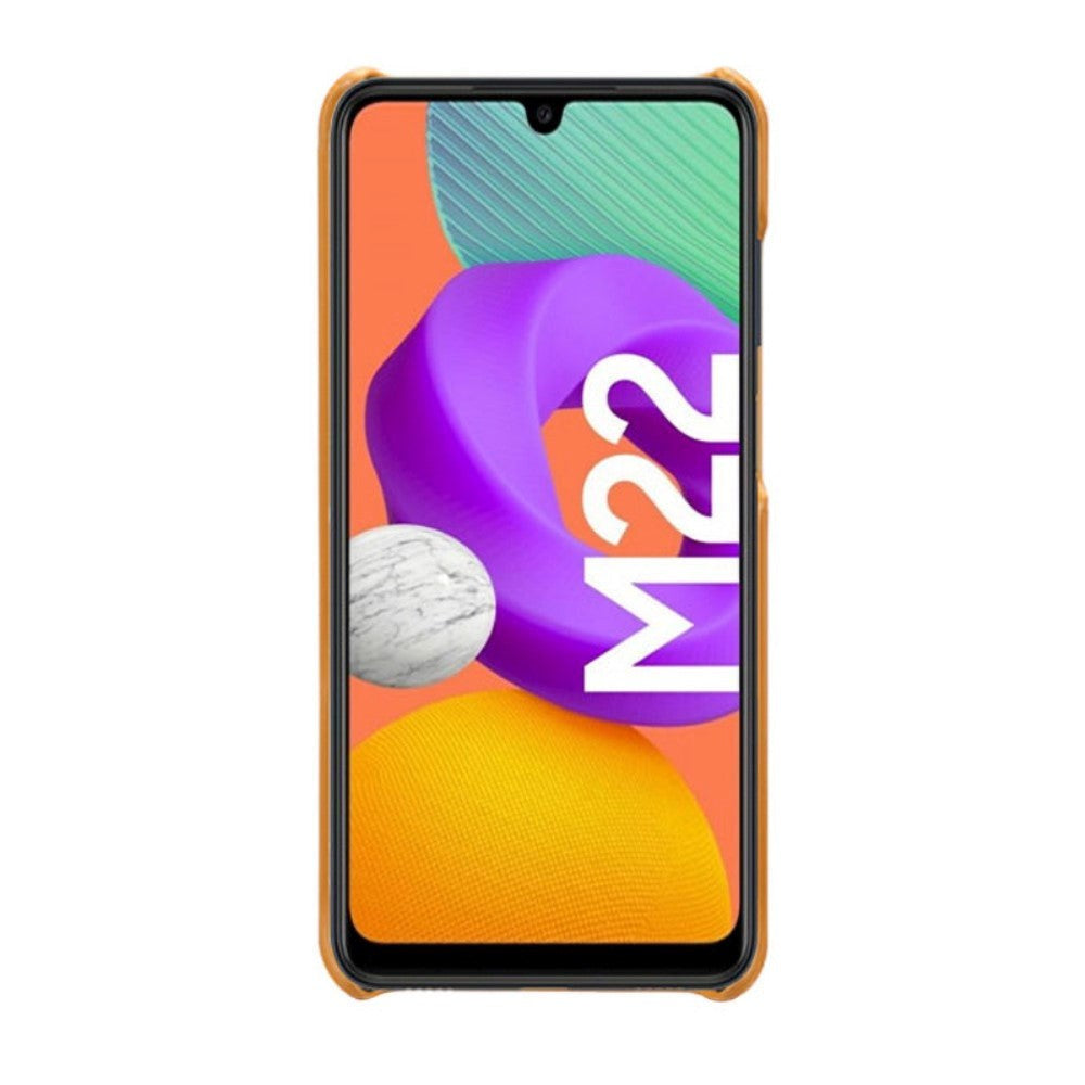 Samsung Galaxy M32 / M22 Læderbetrukket Cover - Orange