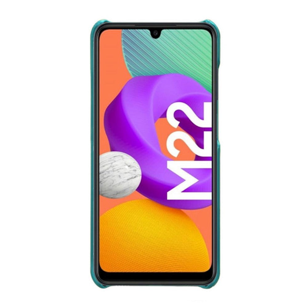 Samsung Galaxy M32 / M22 Læderbetrukket Cover - Grøn
