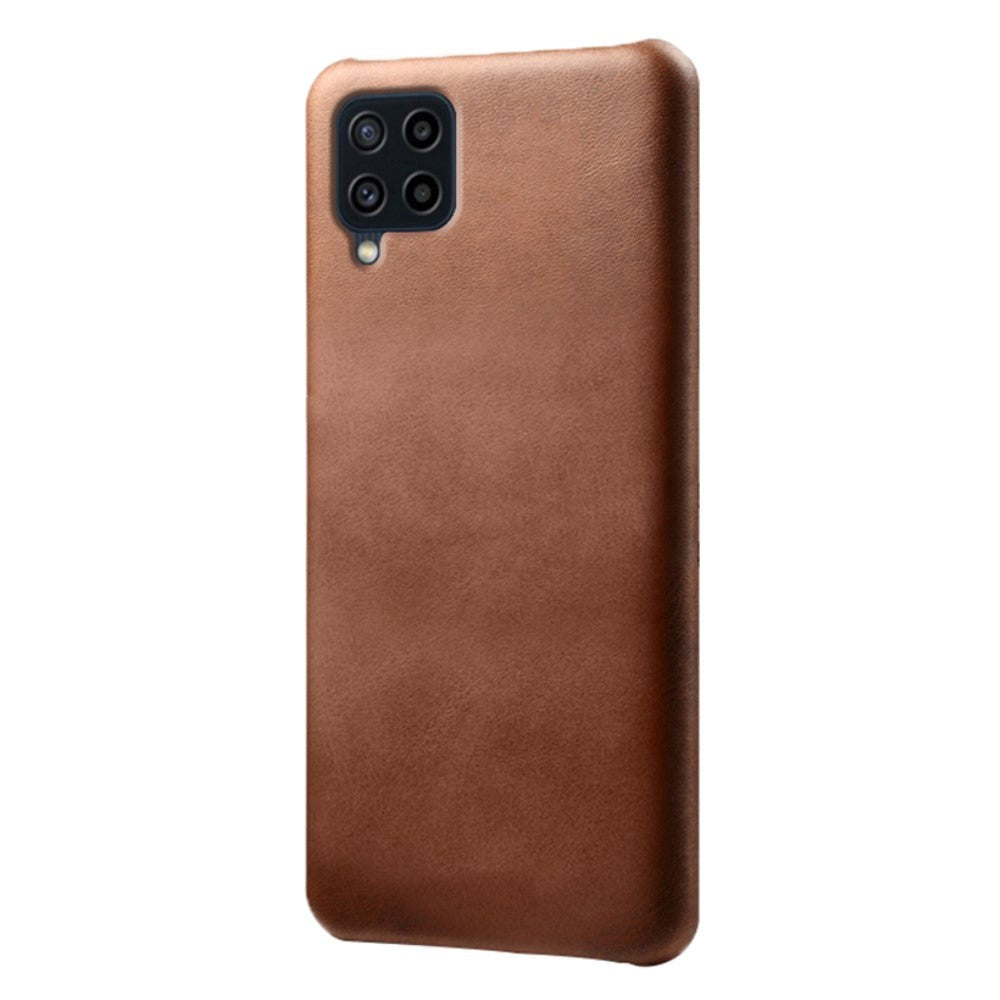 Samsung Galaxy M32 / M22 Læderbetrukket Cover - Brun