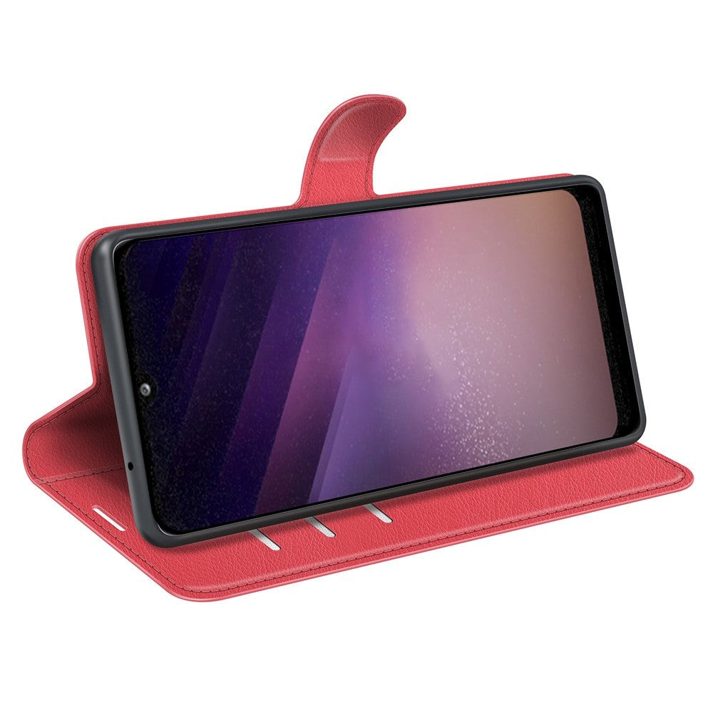 Samsung Galaxy A03 Litchi imiteret Læder Cover m. Pung - Rød