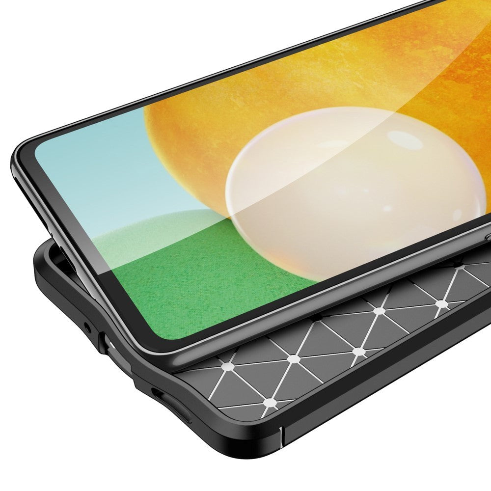 Samsung Galaxy A73 (5G) Fleksibelt Plastik Bagside Cover - Litchi Tekstur - Sort