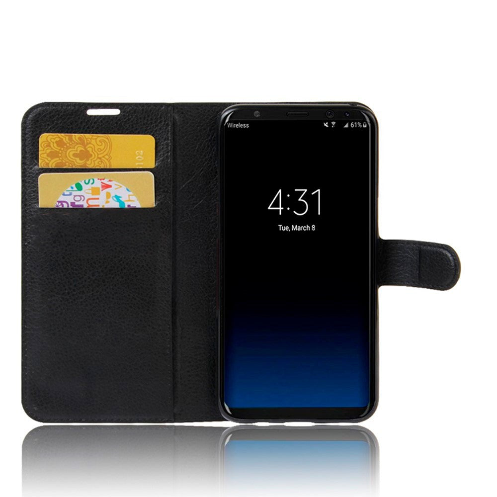Samsung Galaxy S8 Plus PU Læder Flipcover m. Kortholder - Sort