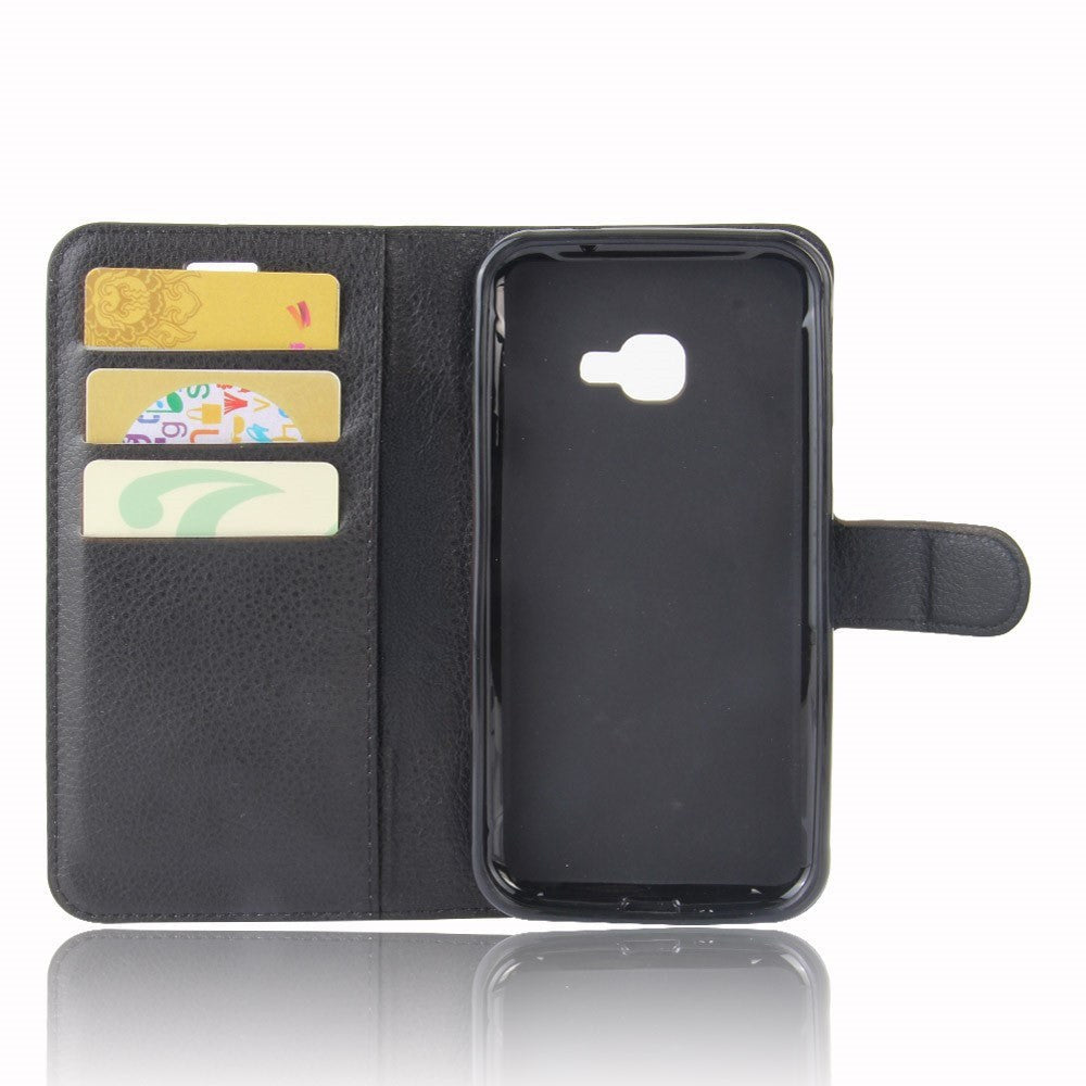 Samsung Galaxy Xcover 4 / 4s Soft Pouch Læder Etui m. Pung Sort