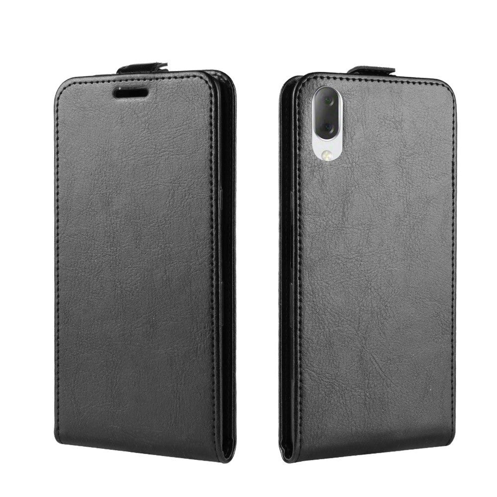 Sony Xperia L3 Læder Flip Cover m. Kortholder Sort