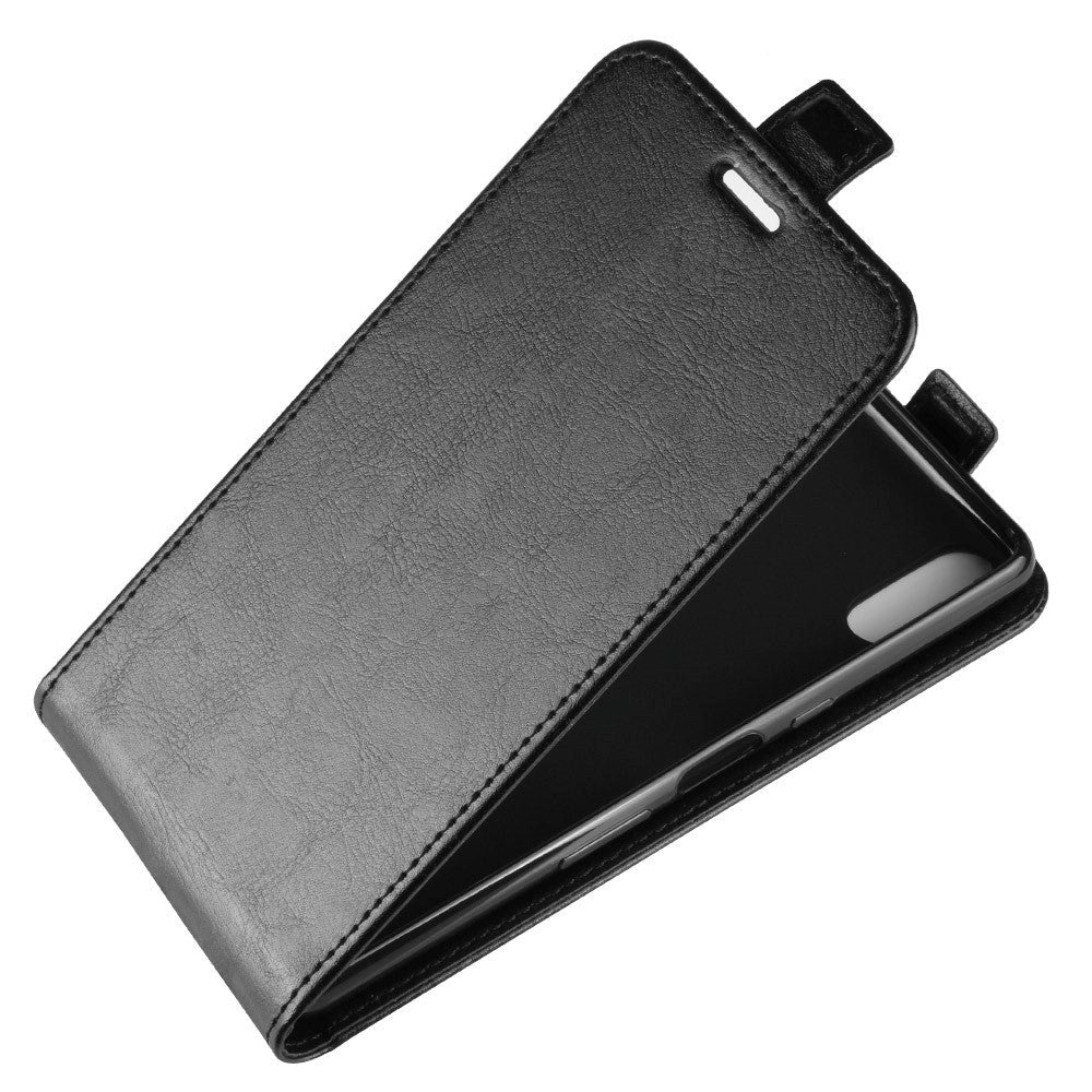 Sony Xperia L3 Læder Flip Cover m. Kortholder Sort