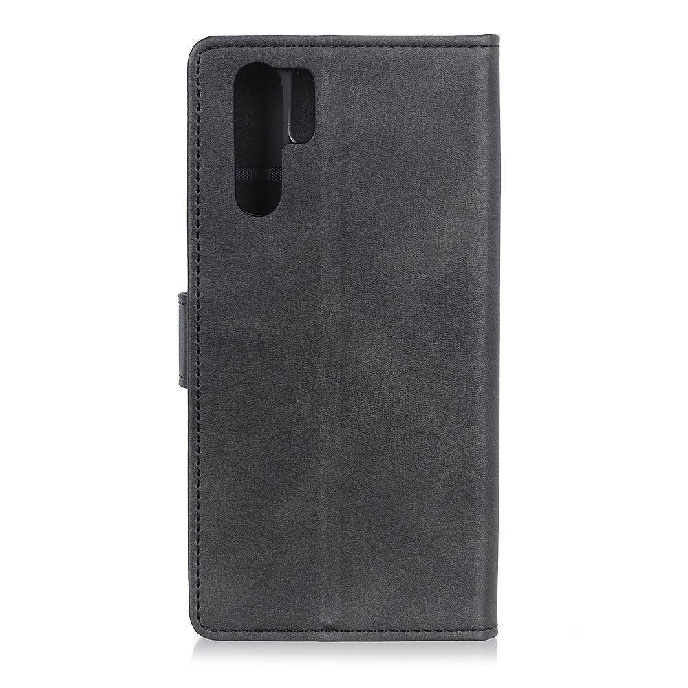 Huawei P30 Pro Mat Læder Cover m. Pung Sort