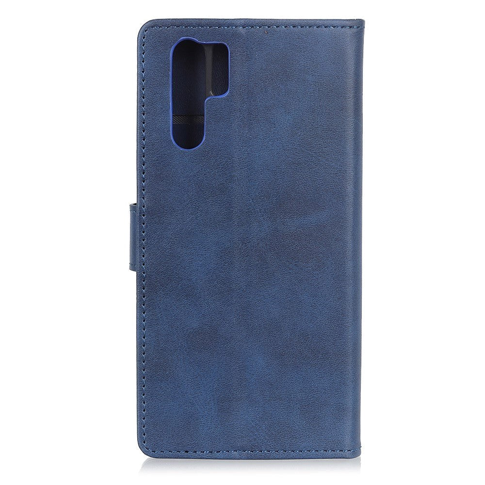 Huawei P30 Pro Mat Læder Cover m. Pung Mørkeblå