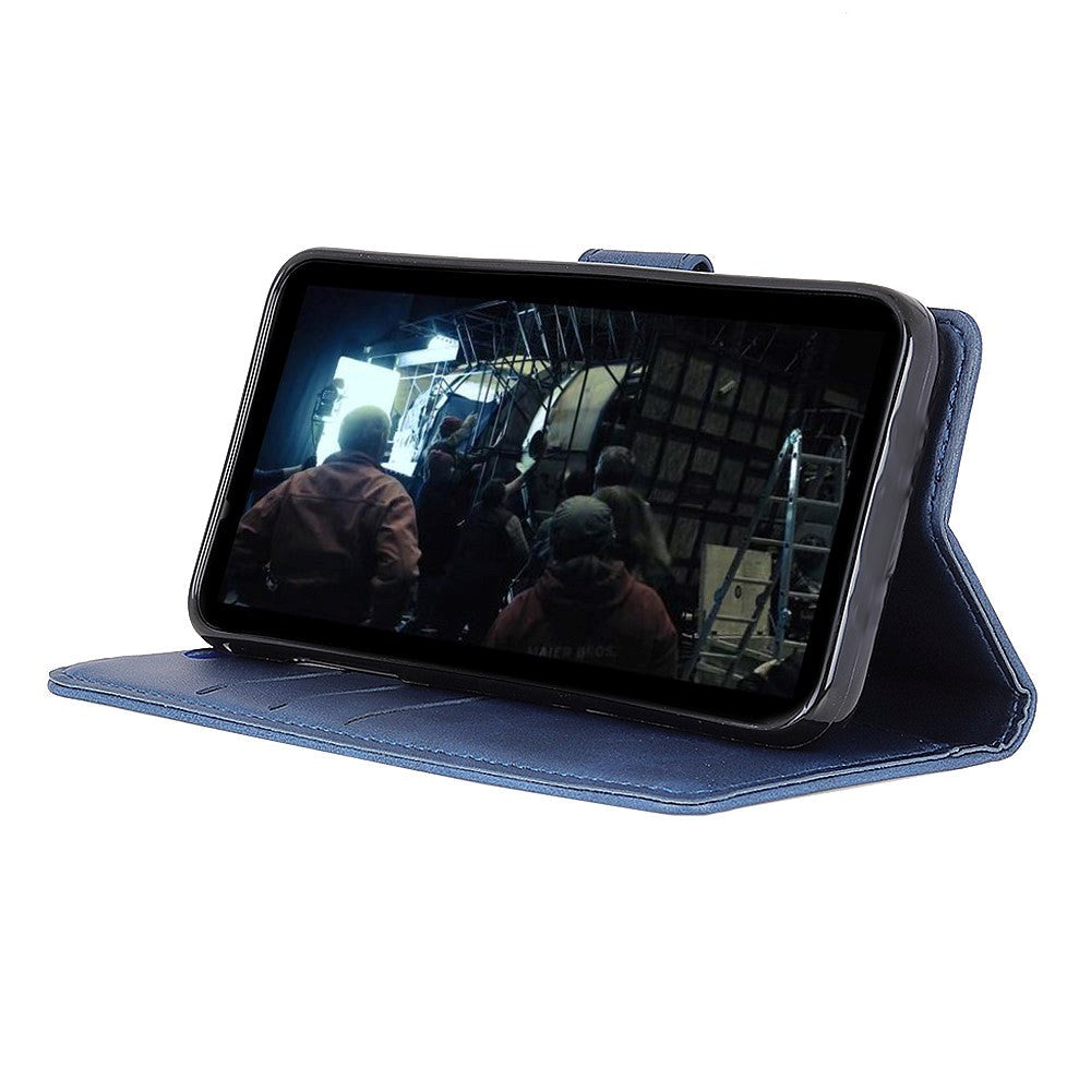 Huawei P30 Pro Mat Læder Cover m. Pung Mørkeblå