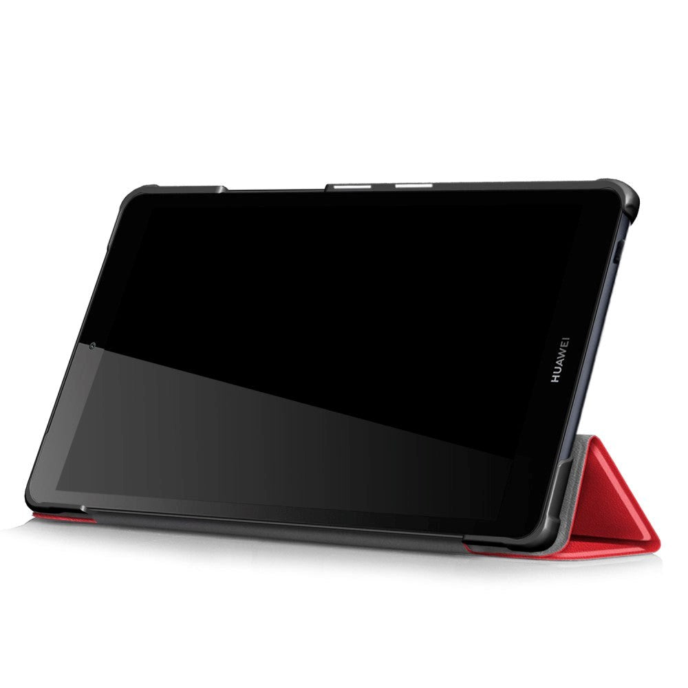 Huawei MediaPad M5 Lite 8 Tri-Fold Læder Cover Rød