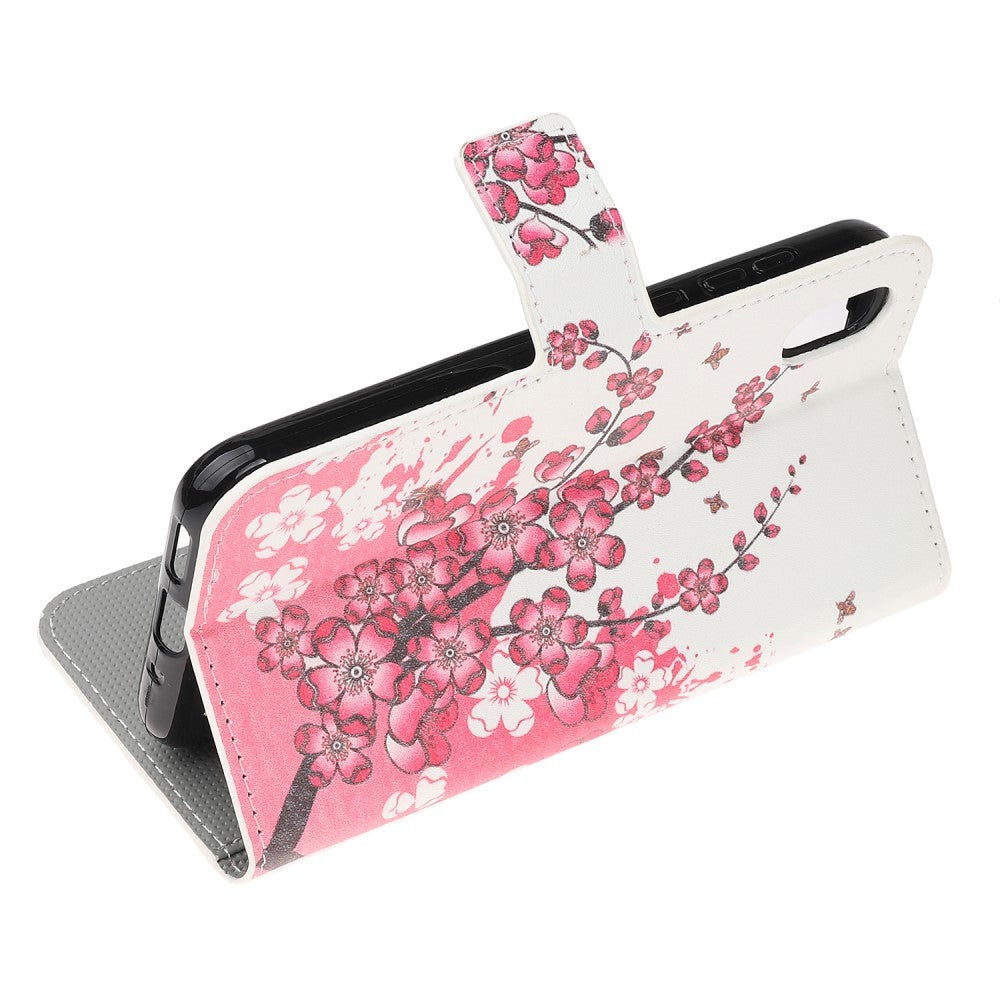 Huawei Y5 (2019) Flip Cover m. Lyserøde Blomster