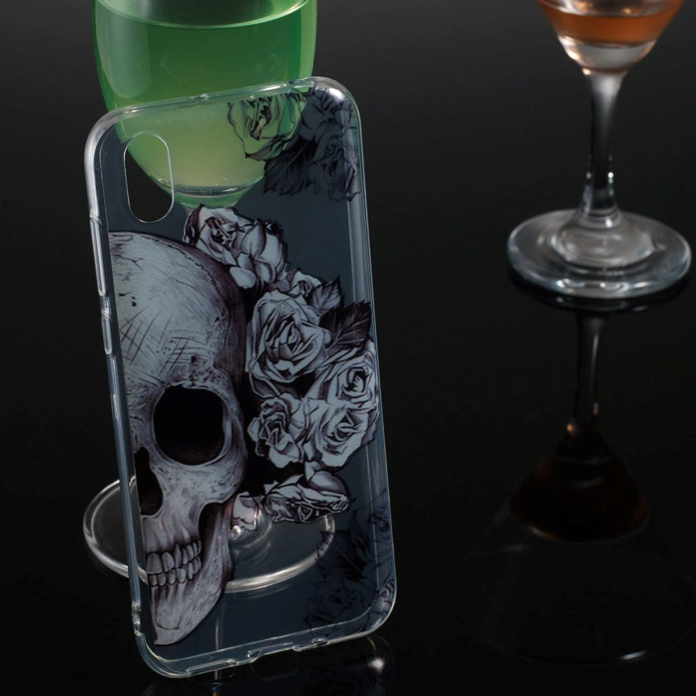 Huawei Y5 (2019) Gennemsigtigt Plastik Cover m. Skull