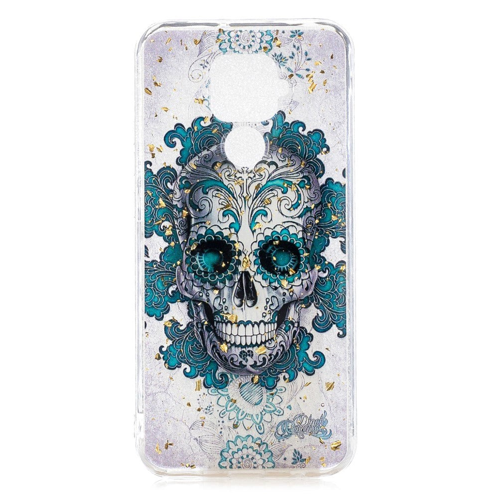 Huawei Mate 30 Lite Fleksibelt Cover Sugar Skull m. Glimmer Gennemsigtig