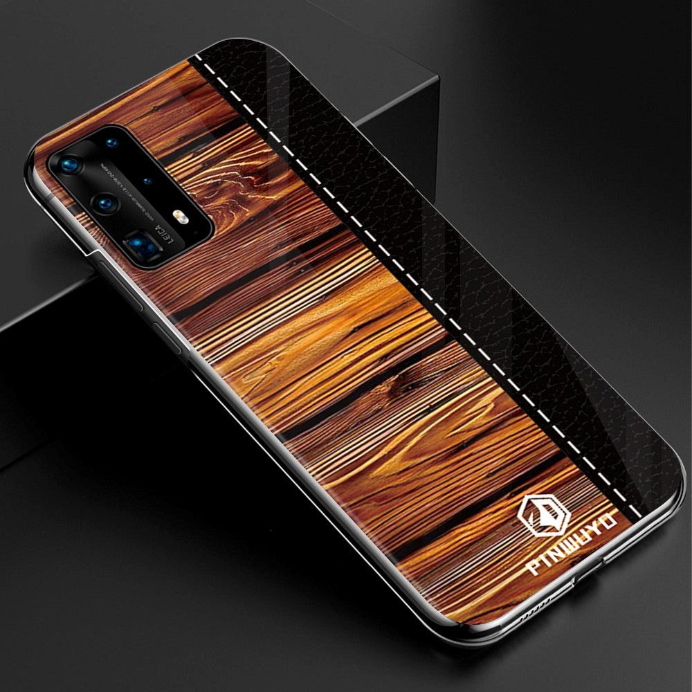 Huawei P40 Pro Pinwuyo Wood Grain Style Cover - Sort