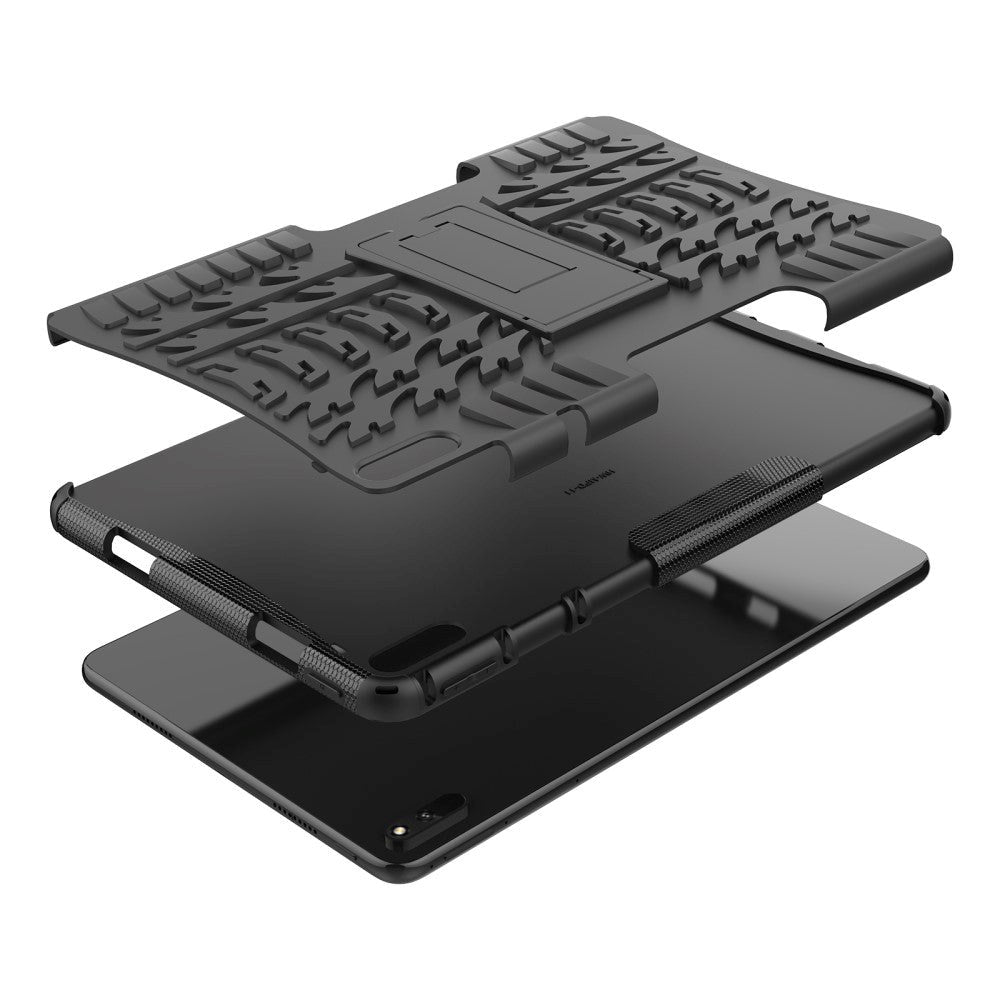 Huawei MatePad 11 Håndværker Bagside Cover m. Dæk Design & Ståfunktion - Sort