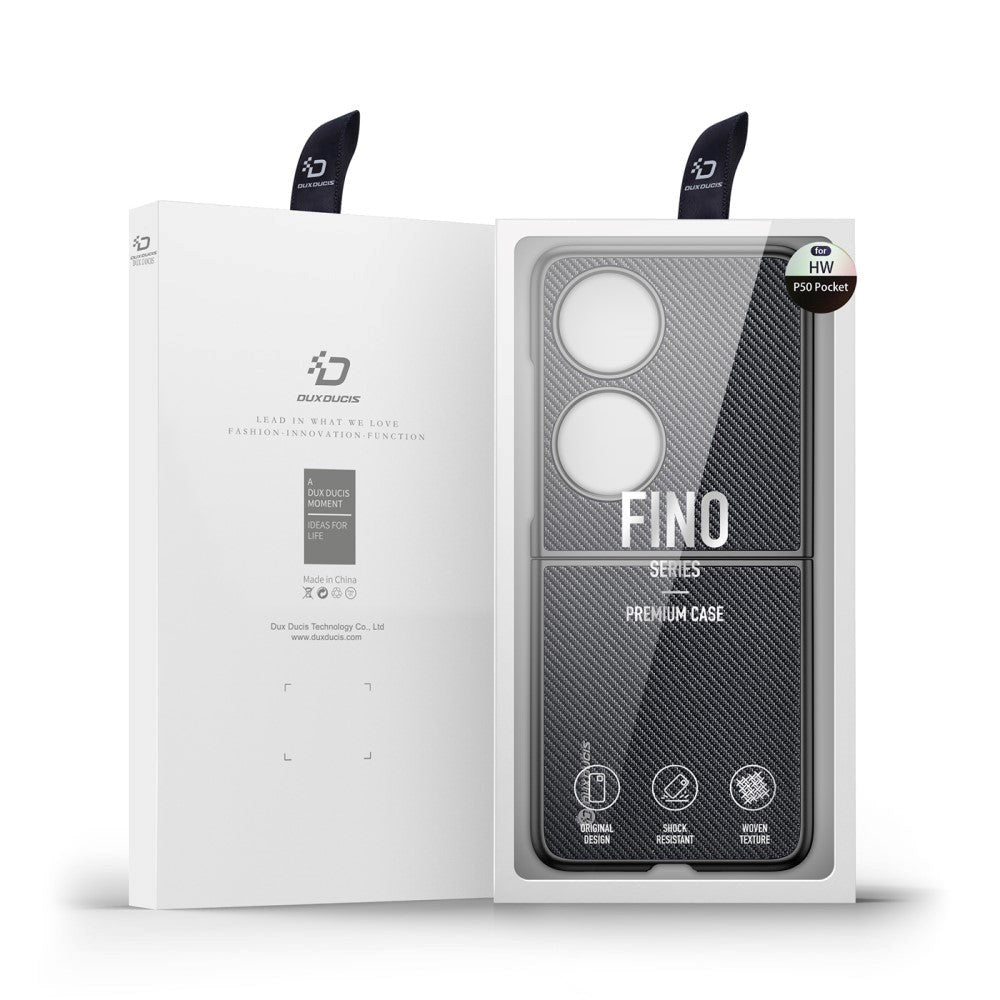 Huawei P50 Pocket Dux Ducis FINO Series Hybrid Bagside Cover - Sort
