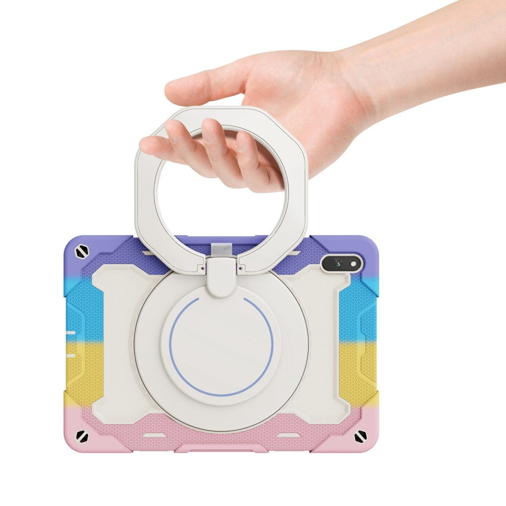 Huawei MatePad 11 Håndværker Case - Ståfunktion, Håndholder & Penholder - Hvid / Multi