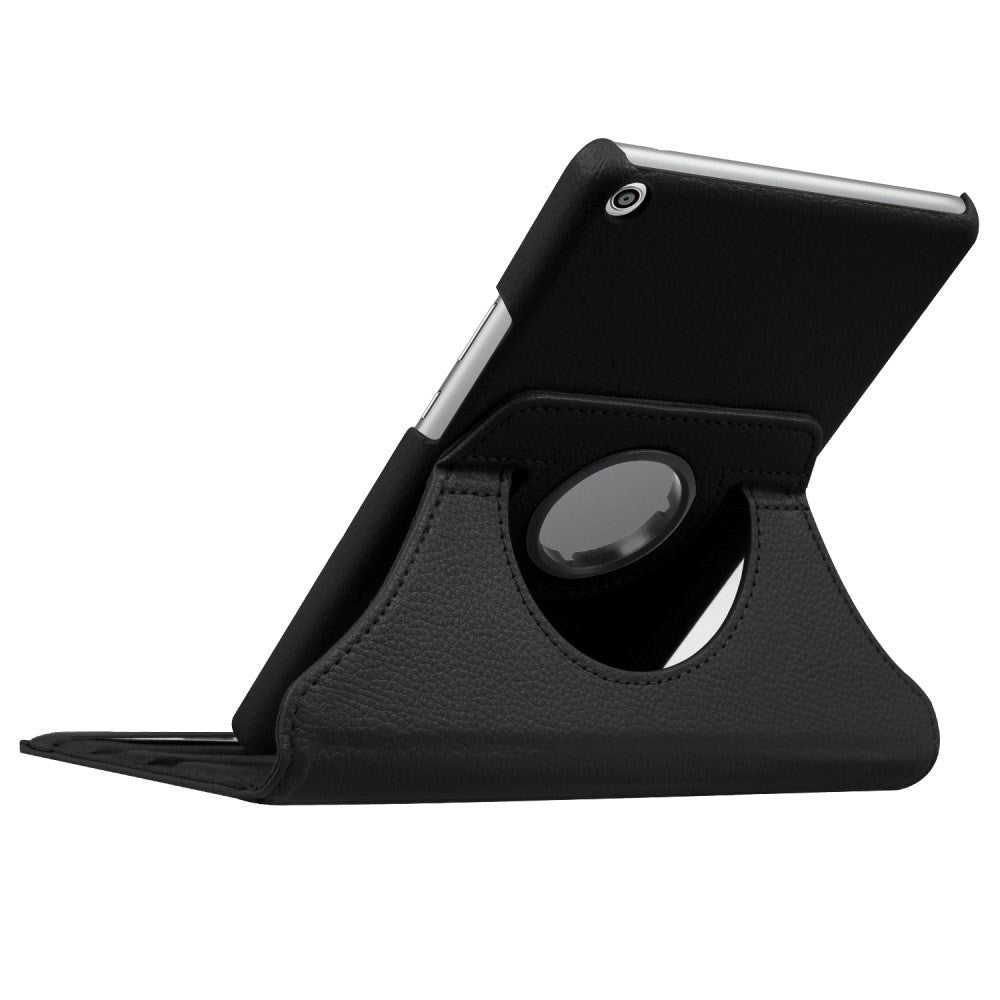 Huawei MediaPad T3 8" Cover - Læder Cover m. 360 Graders Ståfunktion Sort